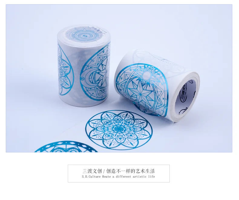 60 мм * 5 м широкой клейкой ленты Bling голубой цвет распространение крышка синий Васи бумага для надписей лента китайского рука счета