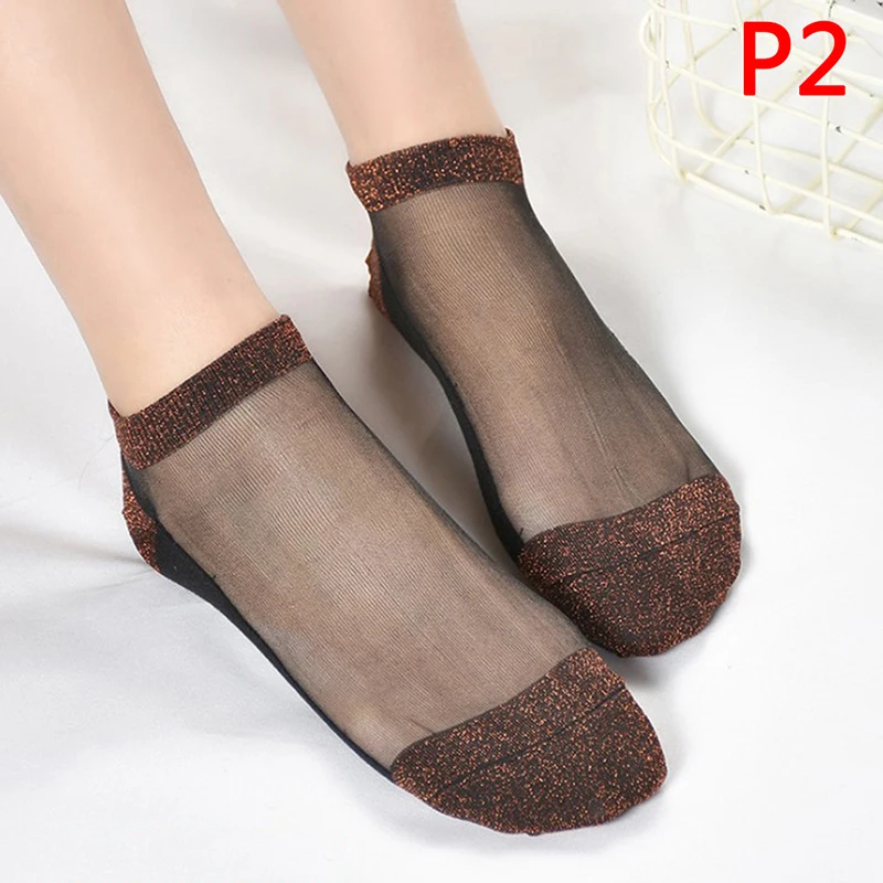 Women Crystal Nylon Glass Silk Socks Spring And Summer Ultra-thin Breathable Socks 8 Styles