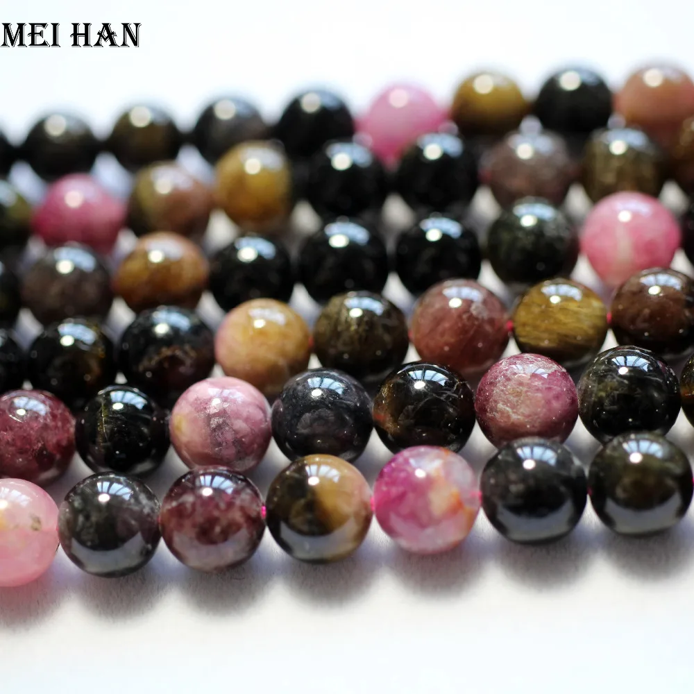 

Meihan Meihan Free shipping natural 8mm , 9mm+-0.3 , 11-12mm tourmaline smooth round loose beads stones for jewelry making gift