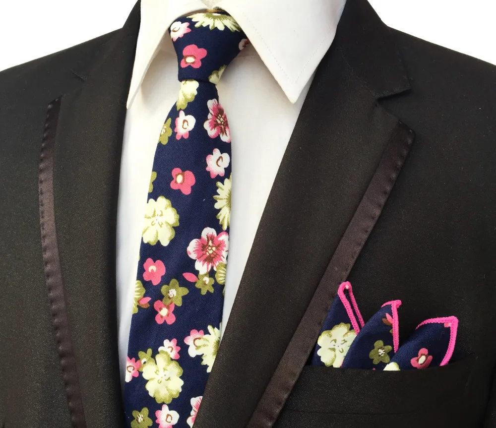Mantieqingway мужские носовые платки с принтами галстук набор Модный повседневный Цветочный Тонкий 6 см галстук свадебные костюмы карманные