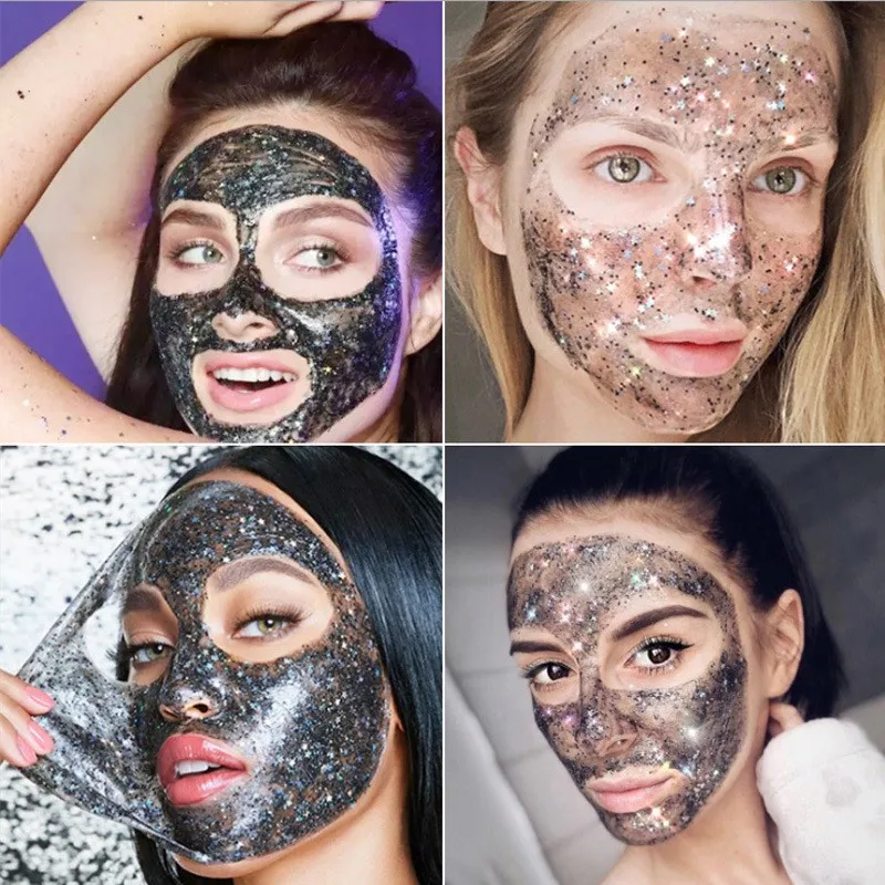 Beli Melembabkan Bintang Masker Glitter Peel Off Hitam Masker Wajah Masker Pelembab Menutrisi Komedo Remover Korea Perawatan Kulit