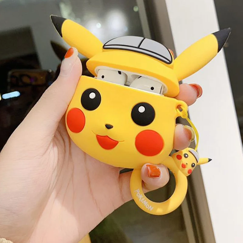 Pokemon Pikachu беспроводные bluetooth наушники чехол для Apple AirPods силиконовые наушники Чехлы для Airpods2 защитный чехол