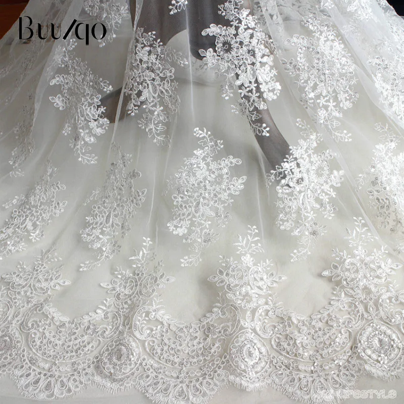 Buulqo 50*130 см деликатные пайетки ресницы французский тюль вышивка кружевная ткань
