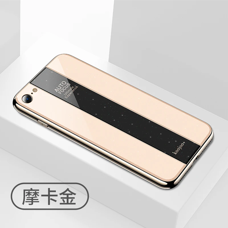 KaiNuEn Coque, чехол, чехол, для Apple iPhone 6 6s plus iPhone6 6Plus i, твердый прозрачный блестящий роскошный стеклянный чехол для задней панели телефона 360 чехол s - Цвет: Gold