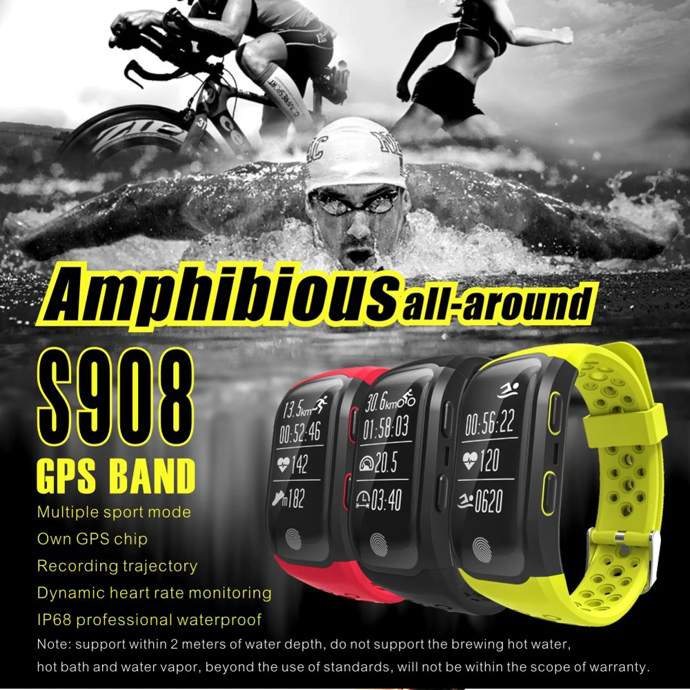 Joinrun S908 GPS браслет IP68 водонепроницаемый спортивный смарт несколько видов спорта