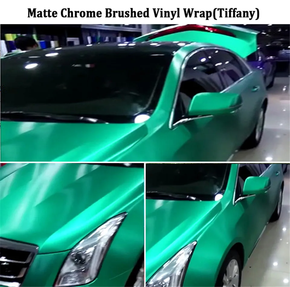 Car styling chrome Tiffany blue Brushed Metallic Vinyl Film Bubble Free 1.52*20m/roll Brushed Metallic Car Wrapping foil car styling matte chrome brushed metallic vinyl film car stickers and decals automobiles car body wrapping foil air bubble free