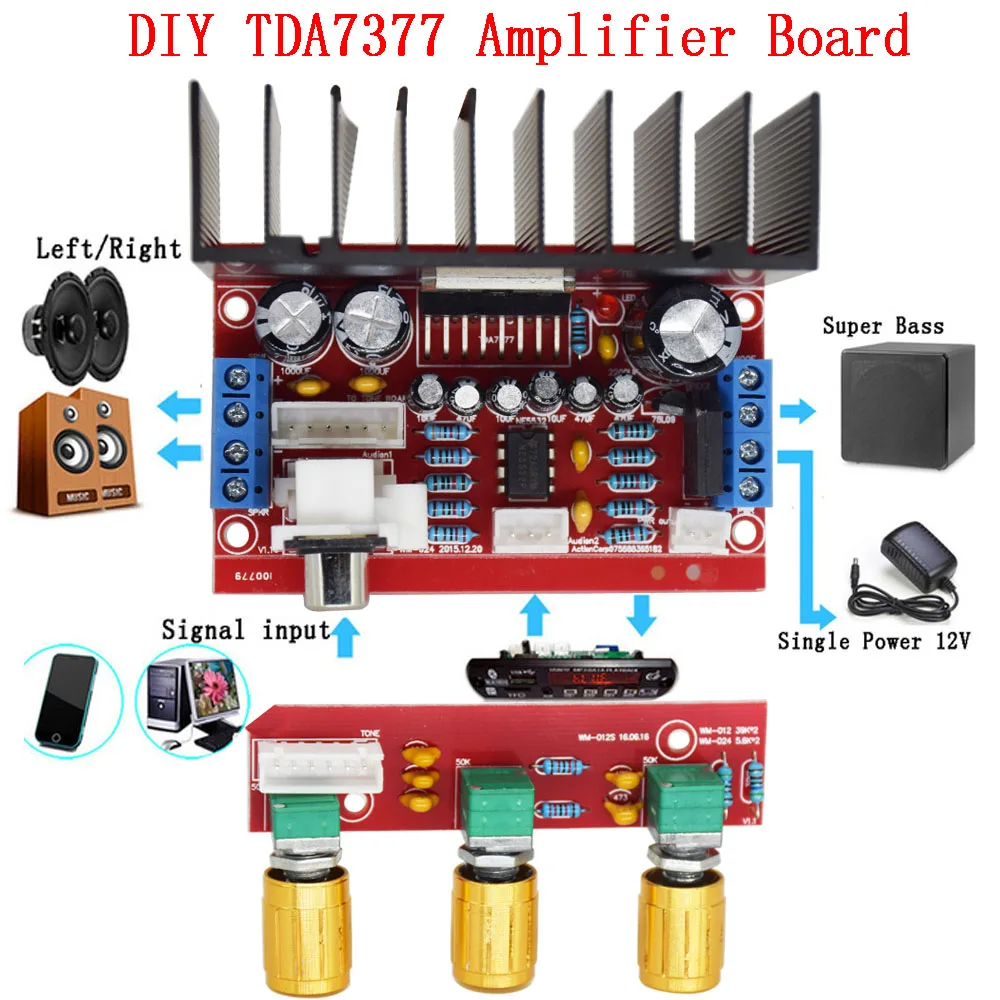 Buy CNIKESIN TDA7377 diy amplifier board 12V Single