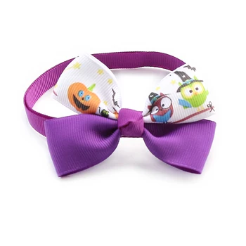 

50Pcs Armi store Handmade Witch Hat Pumpkin Motif Ribbon Dog Tie Dogs Halloween Bow Ties 6033028 Pet Accessories Wholesale