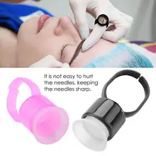 Tattoo Ink Cap Ring Pigment Black Plastic Ring Cup With Sponge Tattoo Accessories Permanent Makeup Pink Holder 100pcs