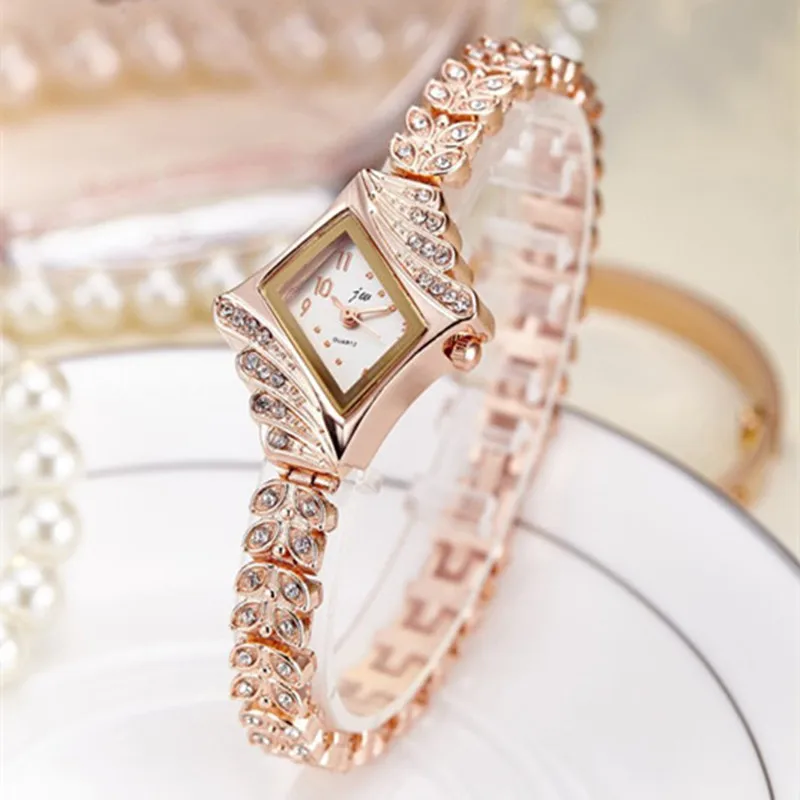 Горячие модные повседневные женские часы-браслет со специальным циферблатом роскошные часы с кристаллами из розового золота женские наручные часы с украшениями Saat