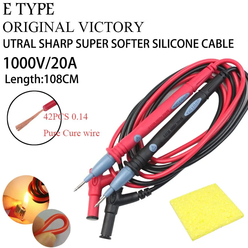 Ультра тонкий Универсальный зонд Тестовые провода кабельный мультиметр тест er