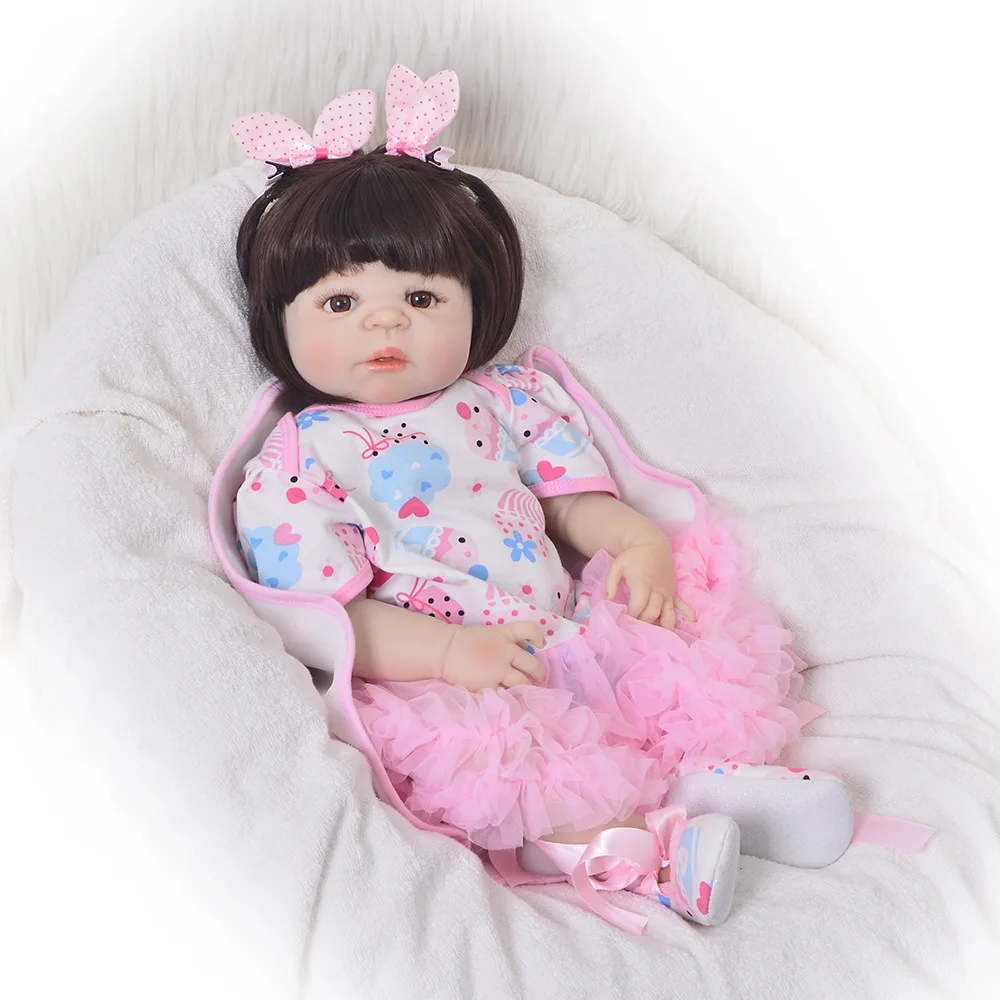 

Silicone Reborn Baby Doll Toy for Girl 23 Inches Soft Silicone Doll Reborn Complete Toy For Child As Lol Surprise Bonecas