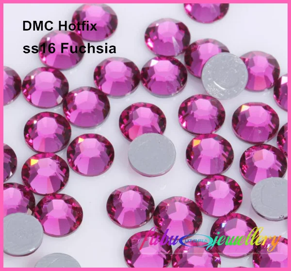 

Free Shipping! 1440pcs/Lot, ss16 (3.8-4.0mm) High Quality DMC Fuchsia Iron On Rhinestones / Hot fix Rhinestones