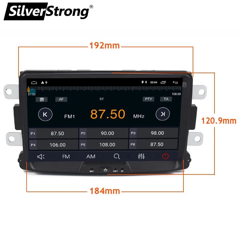 SilverStrong 8 дюймов Android9.0 четырехъядерный автомобильный Радио gps 1Din для Renault LOGAN II Duster DACIA DOKKER Dacia камера подарок 8L