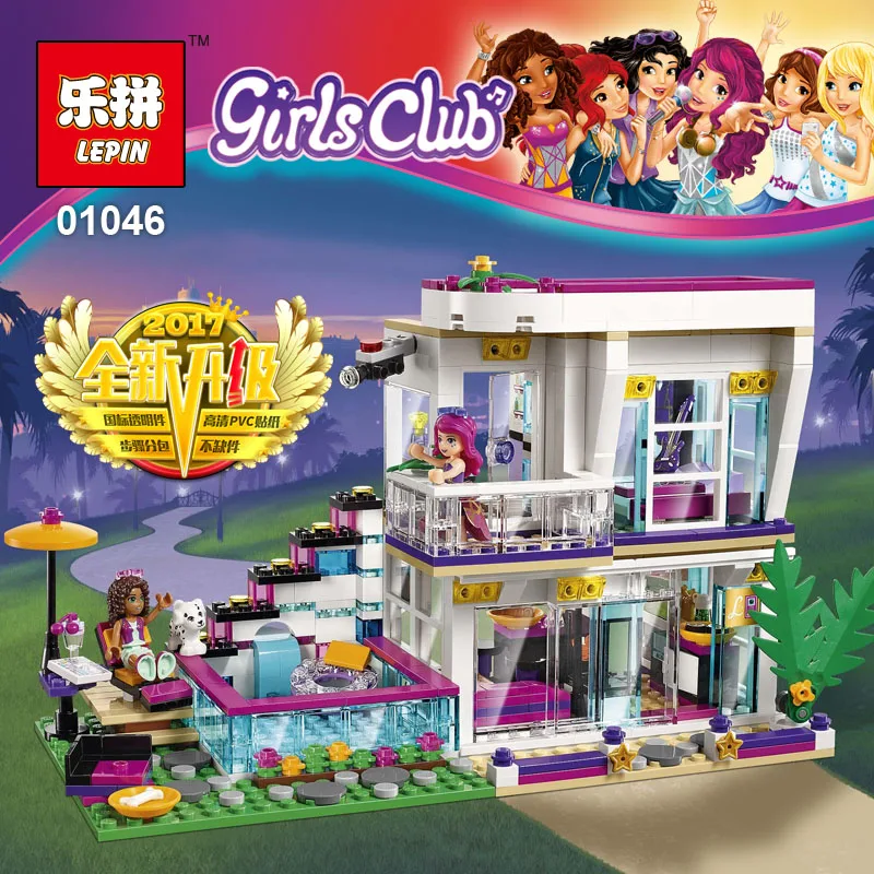 Lepin 01046 Friends Girl Series 644pcs Building Blocks Kids Toys Livi S POP Star House Designer