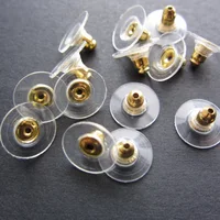 20pcs Diy Plastic Gold Stud Earring Back Stoppers Ear Post Nuts Ear Back Jewelry Findings Components Wholesale
