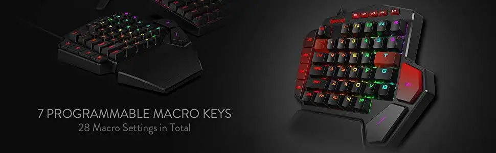 Redragon K585 DITI One-Handed RGB Mechanical Gaming Keyboard 42 Keys Blue Switch LED Left Hand Mini Keypad For Mobile Game