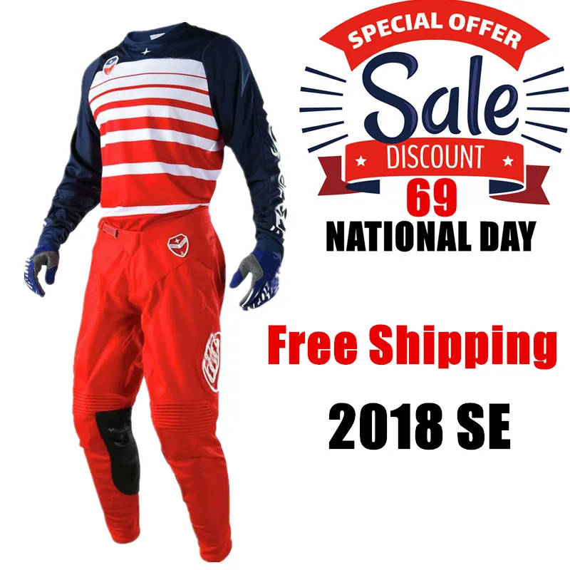 

2019 GP LE Independence Motocross Jersey And Pant Top ATV BMX Moto Gear Set long Sleeve Racing Motorcycle Clothing MX Combo