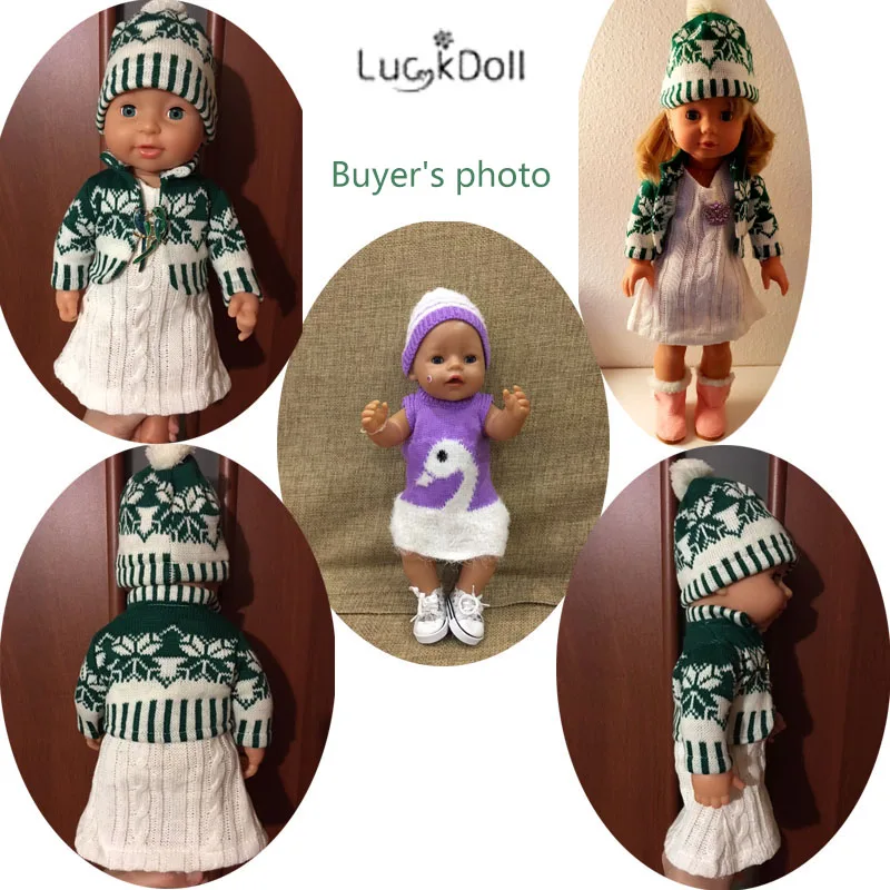 Luckdoll 7 стилей Одежда для кукол зимний костюм 3 предмета = юбка + пальто шапка