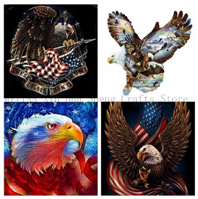 Bald Eagle Flag 5d DIY Diamond Painting Kit Full Square Round Drill