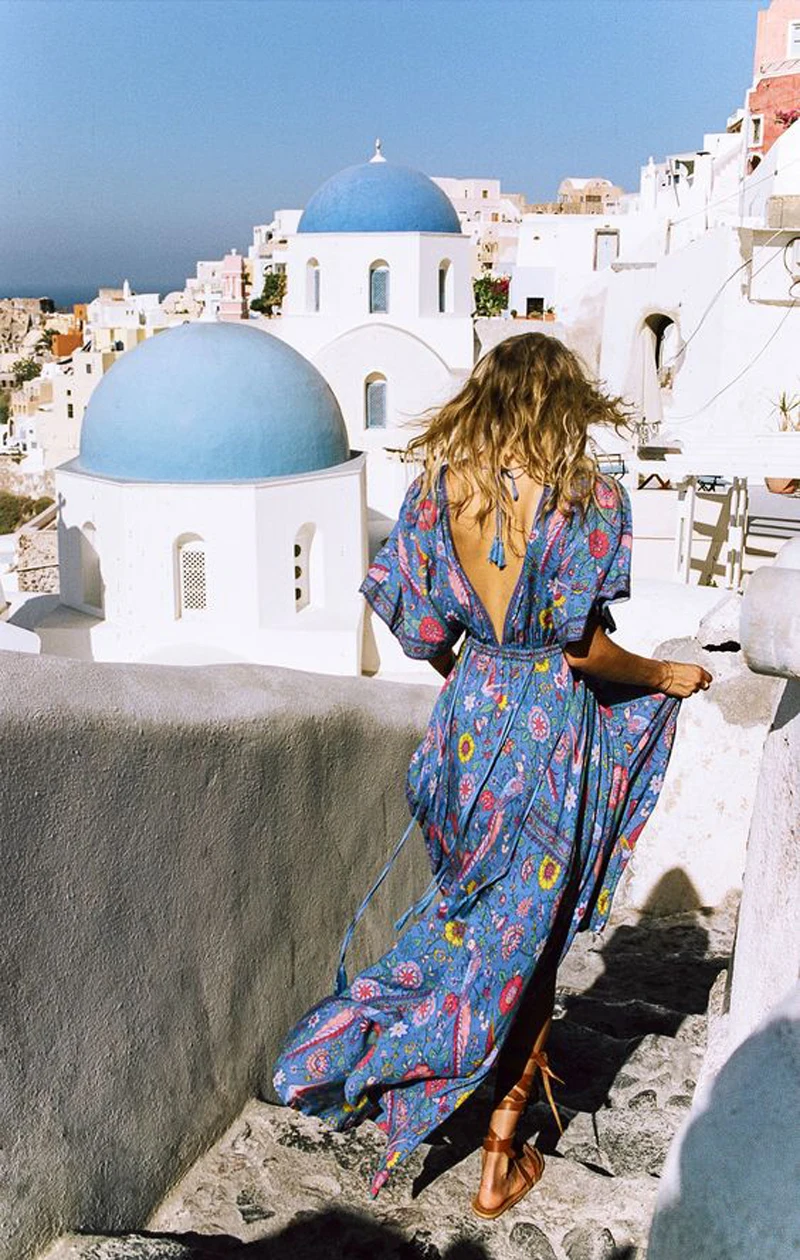 13-bold-blue-dress-with-a-deep-back-V-cutout-tassels-and-wide-sleeves