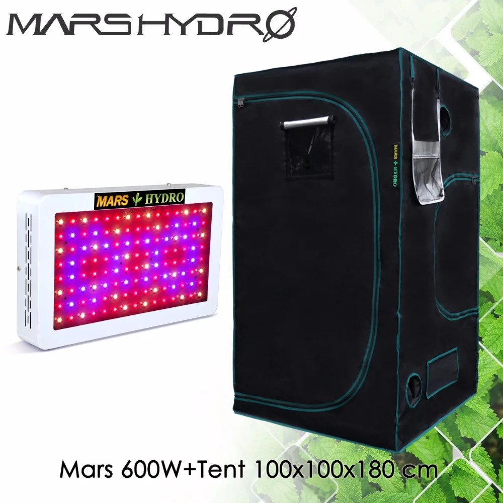 

Mars Hydro LED Grow Light Mars 600W Full Spectrum Grow Light +100x100x180cm grow tent for Indoor Plants Garden Greenhouse plants