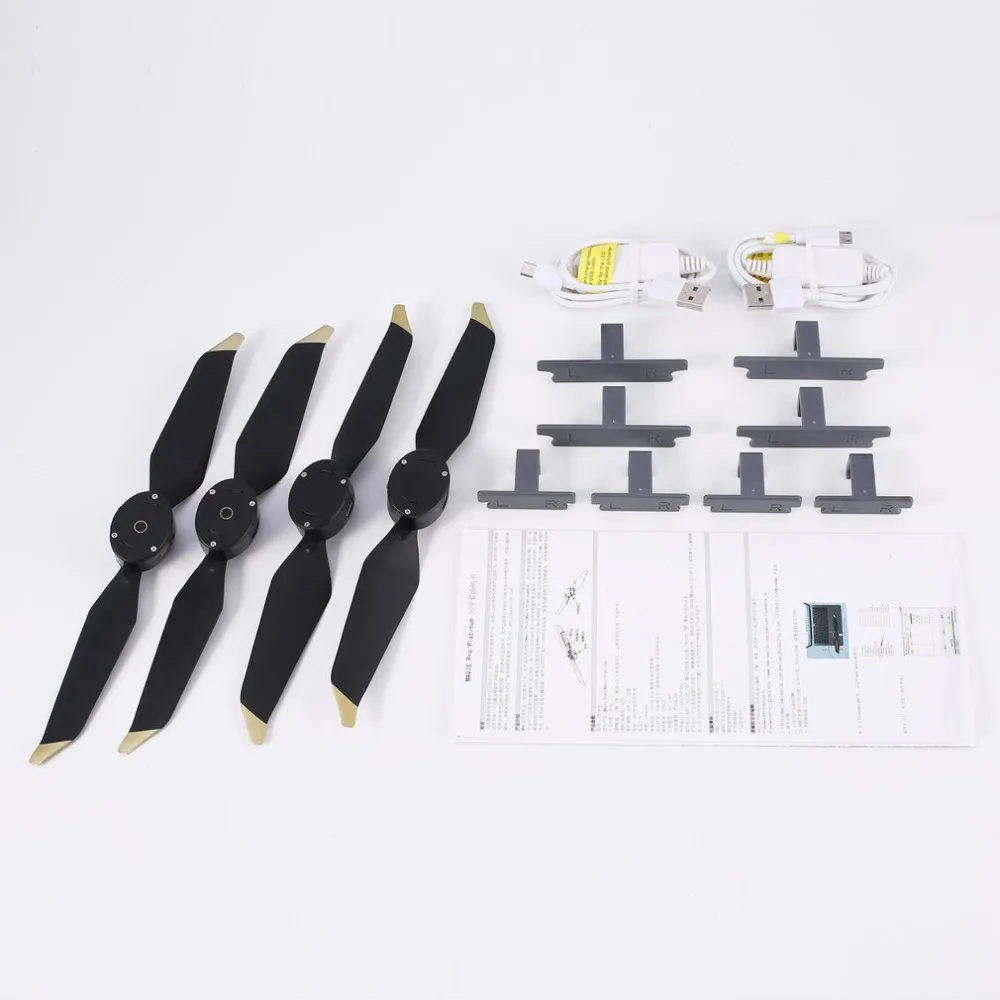 

8331 2 Pairs Low-Noise Blades Drone Propellers Quick Release LED Flash Word Programmable Prop for DJI Mavic Pro/Platinum RC Dron