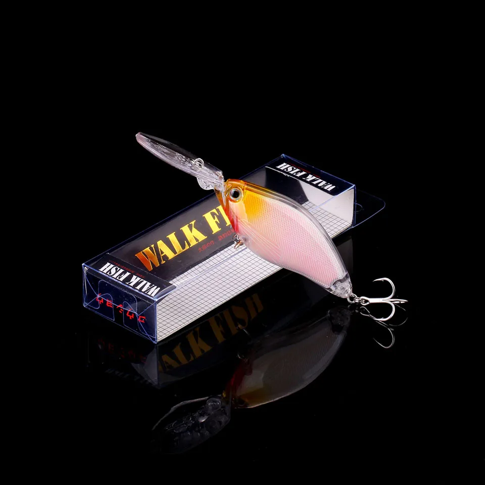 WALK FISH глубокая Дайвинг кренкбейт рыболовные приманки 18 г/105 мм искусственная приманка реалистичные воблеры с 6# качественными крючками - Цвет: E 5