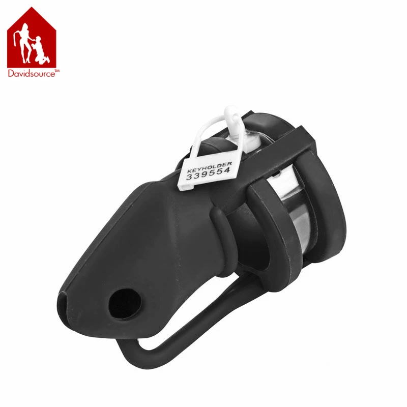 David Source Silicone Chastity Lock 3.8"x1.3" Public Enemy Cock Cage Penis Lock Male Penis Torture Fetish Men Sex Toy 1