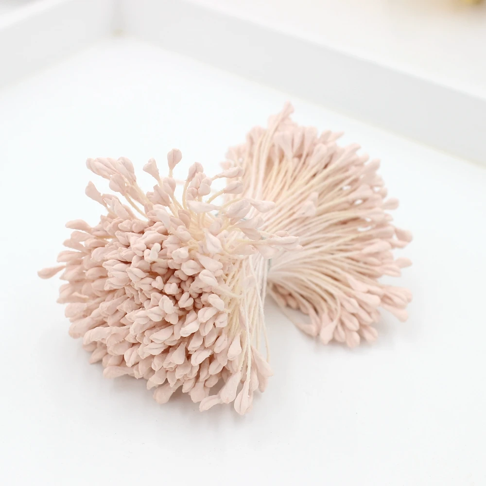 

Free Shipping 280pcs 3mm High Quality White Matte Double Heads Rose Flower Stamen Pistil Cake Decoration Craft DIY