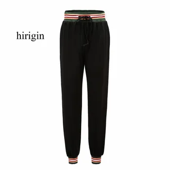 

Women Striped Pants Women Elastic Waist Pencil Pants Casual Office Ladies Work Wear High Waist Pant Female Trousers