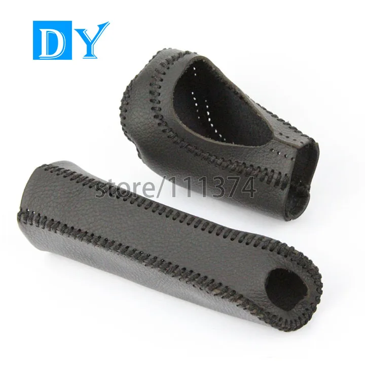 

NULLA DIY Genuine Leather Black Line Gear Shift Knob Cover Handbrake Kit Stitch For Chevrolet Cruze 2015 Automatic Accessories
