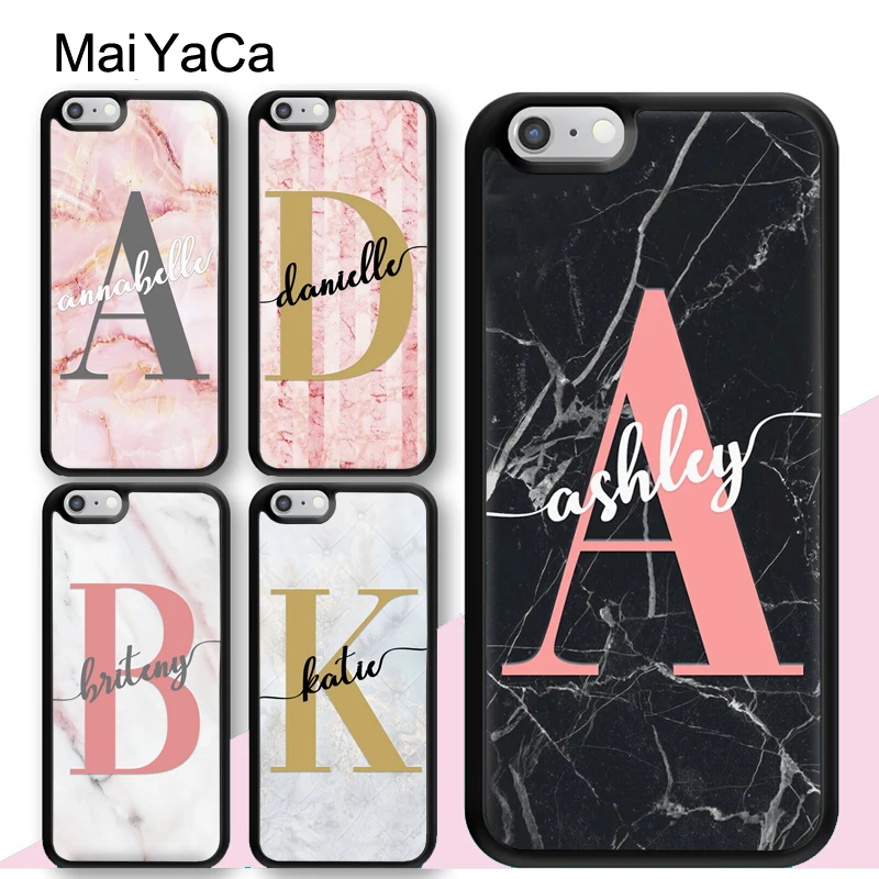 

MaiYaCa Personalisierte Custom Name initials Marble Phone Cases OEM For iPhone 6 6S 7 8 Plus XS Max XR 5S SE Back Shell Cover