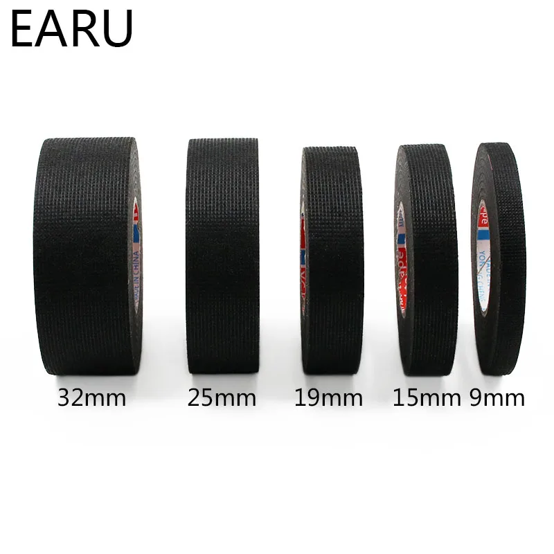 Adhesive Cloth Tape 1pc Heat-resistant For Car Auto Cable Harness Wiring Loom Protection Width 9/15/19/25/32MM Length 15M