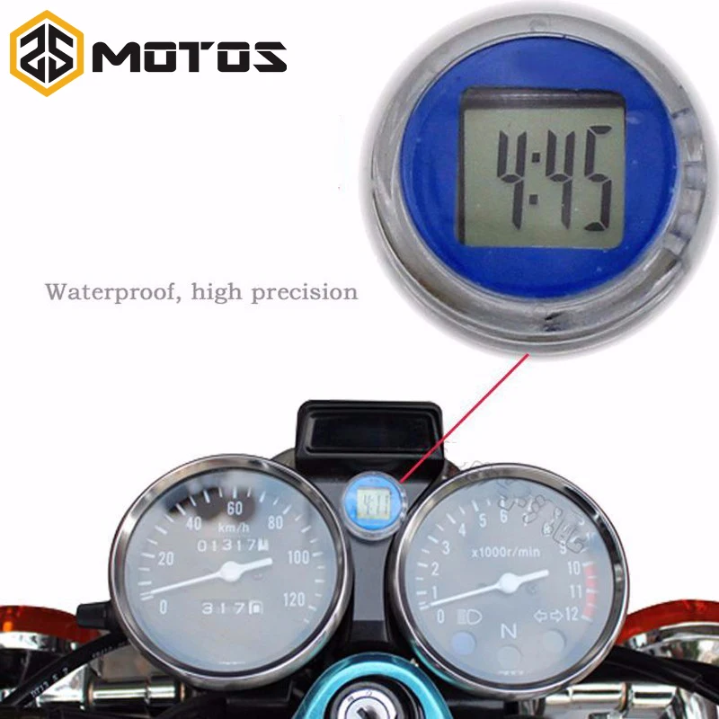 

ZS MOTOS Waterproof Motorcycle Clocks Watch Motorbike Mount Clock Watch Moto Digital Clock Suit ATV Motocross Offroad All Moto