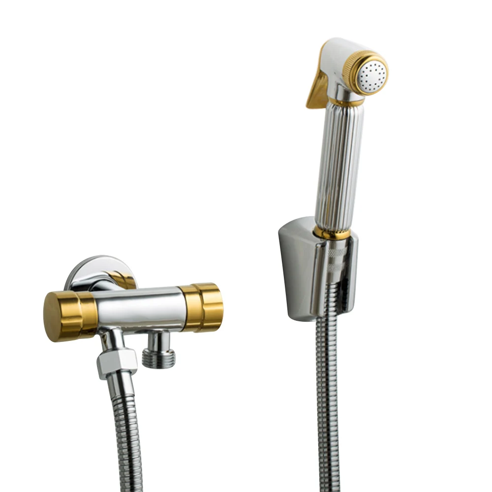 

5pcs Toilet spray gun set bidet faucet bathroom hand bidet sprayer set kit pressurize flush spray gun tank hook & wall mount