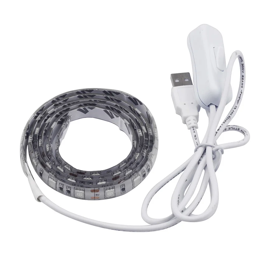 DC5V USB светодиодный ленточный светильник 0 5 м SMD 5050 RGB белый теплый