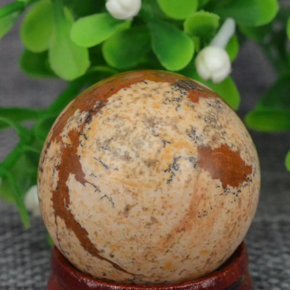 

(1.2")30MM Natural Gemstone Picture Jasper Sphere Crystal Ball Chakra Healing Reiki Stone Semi-precious Stone Craft