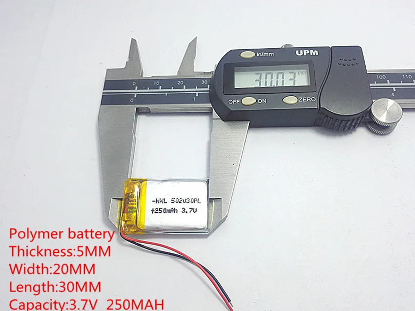 5 шт./лот) полимерный литий-ионный аккумулятор 250 мАч 3,7 в, 502030 052030 CE FCC ROHS MSDS сертификация качества