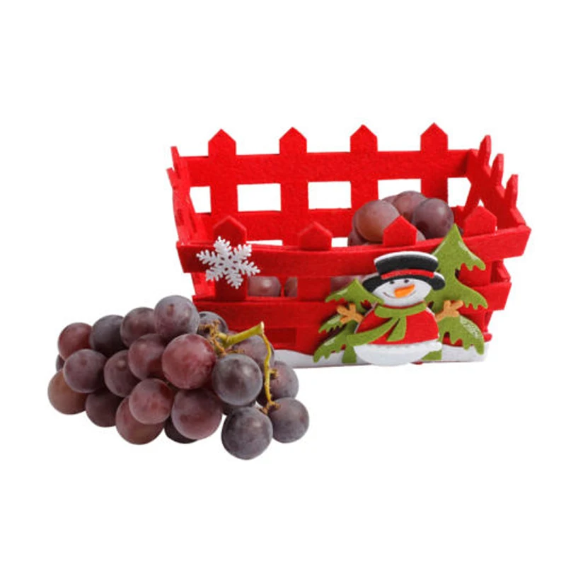 Newest Christmas Candy Fruits Storage Basket Container Box Home Decor Xmas Gifts 2 Styles