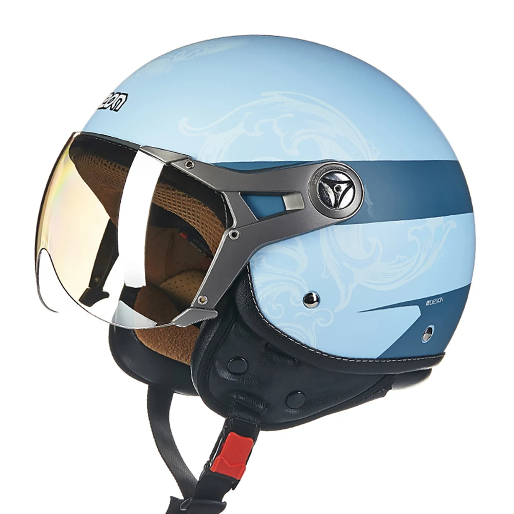 

BEON Motorcycle Helmet Vintage Cafe Racer Colorful Chopper Retro Crash Helmet Motorbike Motorcycle Moto Helmet For Motorcycle