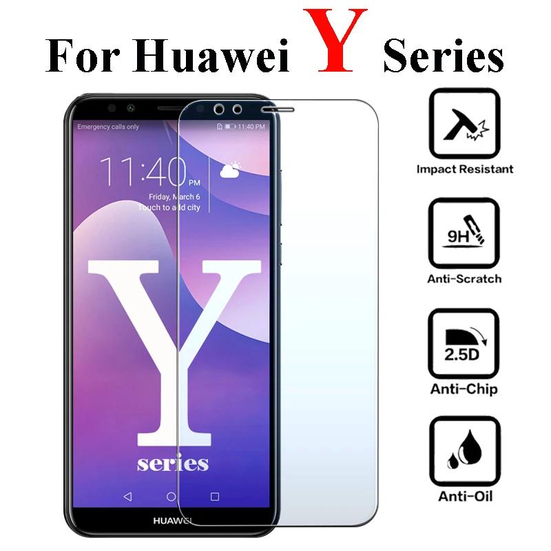 Защитное стекло для huawei y6 y7 prime 2018 y9 y3 y5 2017 y 7 9 на honer телефона y6ii y5ii ii закаленное