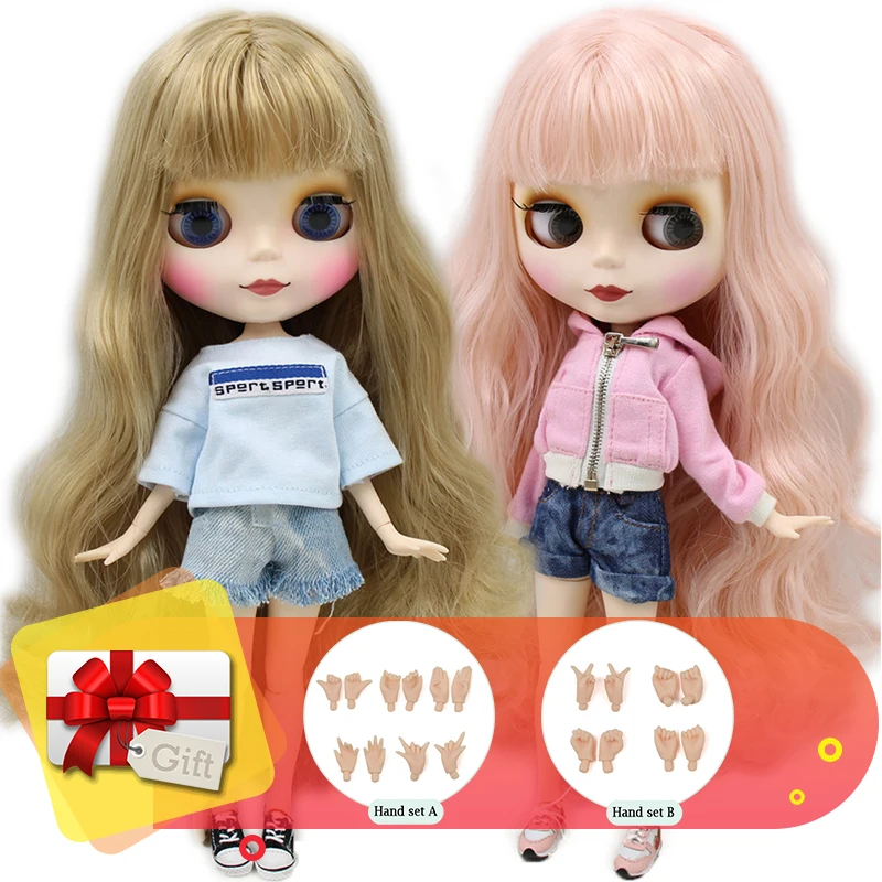 

Fashion style mini blyth doll colour hair Medium hairstyle nude doll joint body fashion girl toys Without Clothes