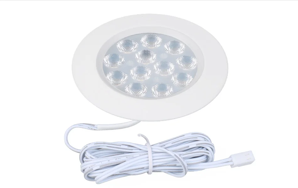 Under Cabinet Light LED 12V 3W Aluminum Cupboard Kitchen Closet Puck Wardrobe Furniture Lamp Counter Showcase Bookshelf Lighting (5)