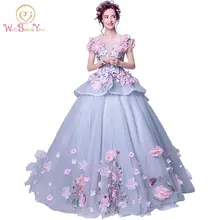 Настоящее фото, элегантные платья, розовые бальные Платья с цветочным рисунком, короткие рукава, длина до пола, тюлевые кружевные дешевые вечерние платья