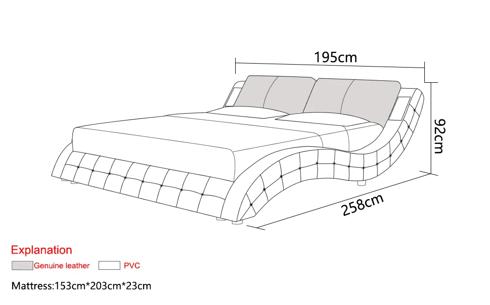 Новая удобная мода, дизайн, стиль s-образная кожаная кровать