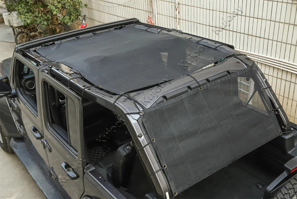 Крыша из пвх сетка для теплоизоляции козырек от солнца Накладка для Jeep Wrangler JL+ 4 двери крыши Anti UV ВС Защитная сетка чистая для Jeep JL