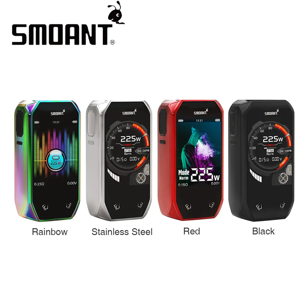Оригинальный 225 Вт Smoant Набу TC Box MOD с 2 4 дюймовый цветной Экран создано Двойной 18650