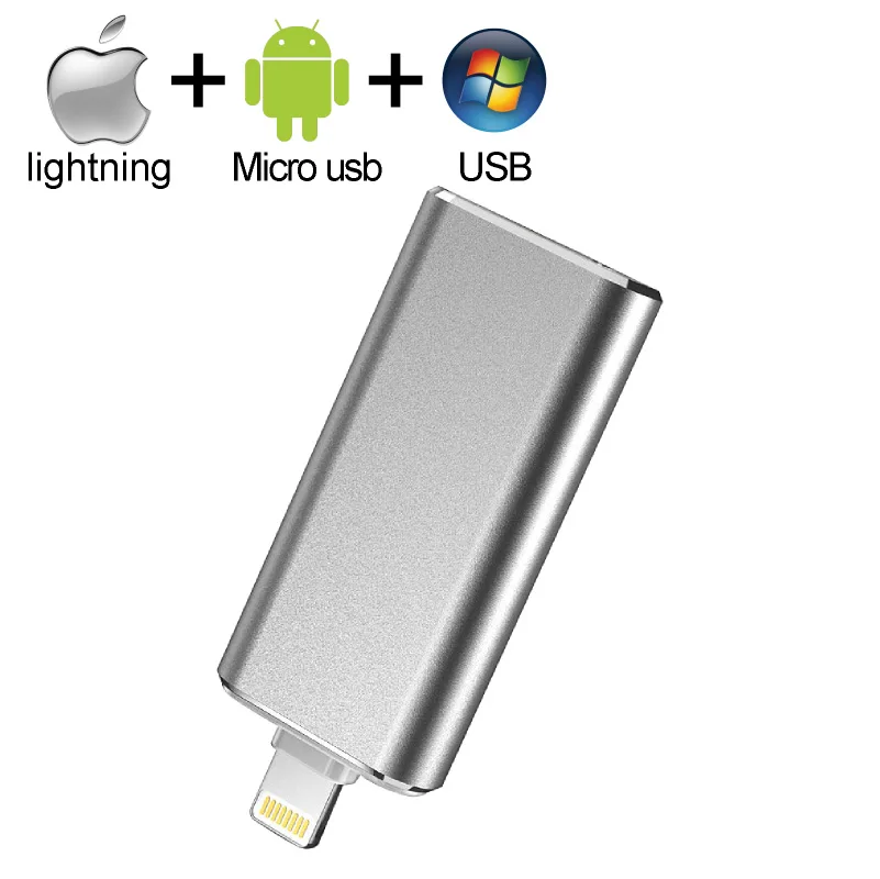 OTG 256 ГБ USB флэш-накопитель для iPhone X/8/7 Plus/6 Plus/6s/5/SE ipad металла Pendrive HD флеш-накопитель 16 ГБ 32 ГБ, 64 ГБ, 128GFlash выступает драйвер