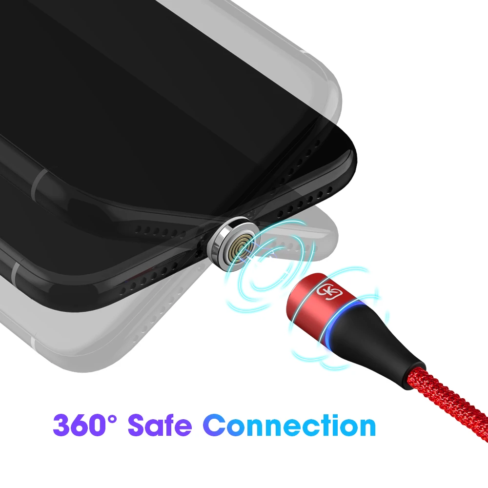 SIKAI 2m 3A нейлоновый Круглый Магнитный Кабель Micro кабель для iPhone Microusb QC3.0 Магнитный кабель для samsung galaxy s8 9 10